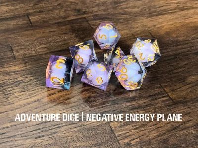 7-Piece RPG Premium Dice Set: Negative Energy Plane