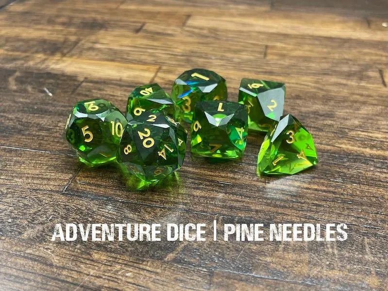 7-Piece RPG Premium Dice Set: Pine Needles