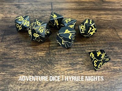 7-Piece RPG Premium Metal Dice Set: Hyrule Nights
