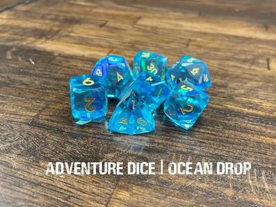 7-Piece RPG Premium Dice Set: Ocean Drop