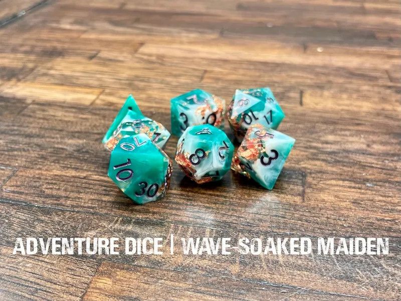 7-Piece RPG Premium Dice Set: Wave-Soaked Maiden