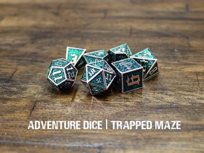 7-Piece RPG Premium Metal Dice Set: Trapped Maze