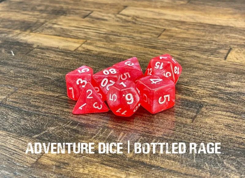7-Piece RPG Dice Set: Bottled Rage
