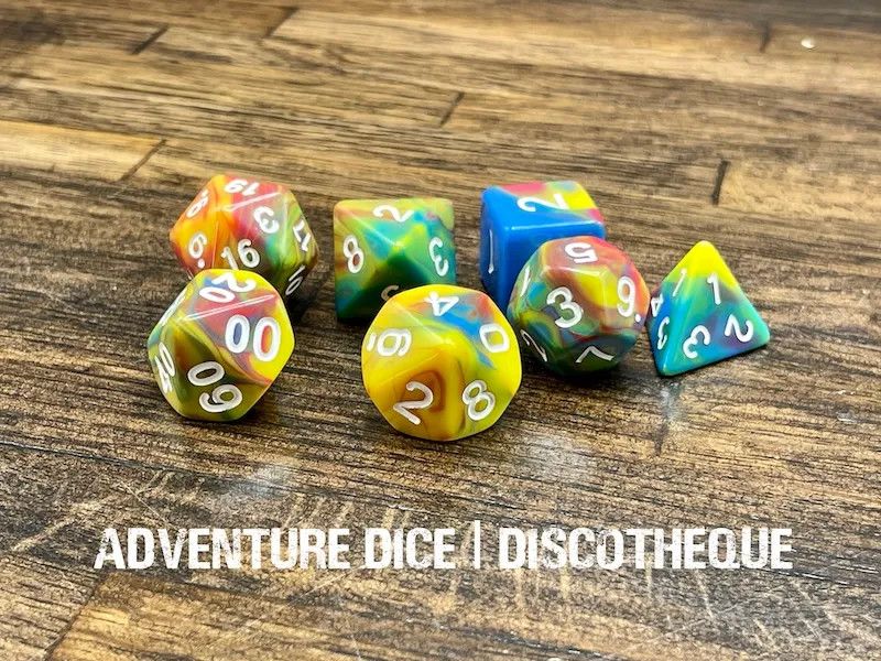 7-Piece RPG Dice Set: Discotheque