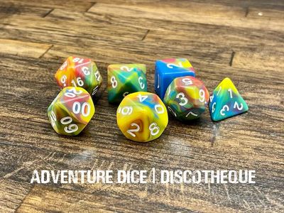 7-Piece RPG Dice Set: Discotheque