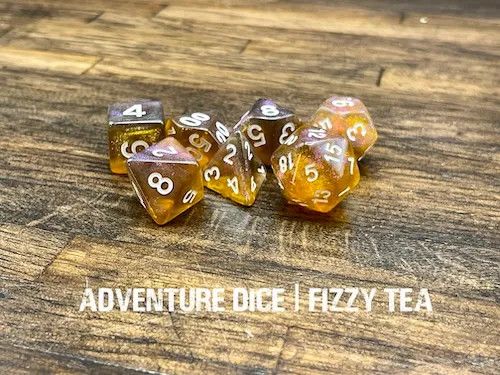 7-Piece RPG Dice Set: Fizzy Tea