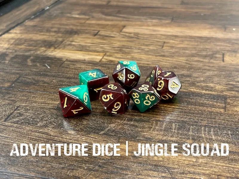 7-Piece RPG Dice Set: Jingle Squad