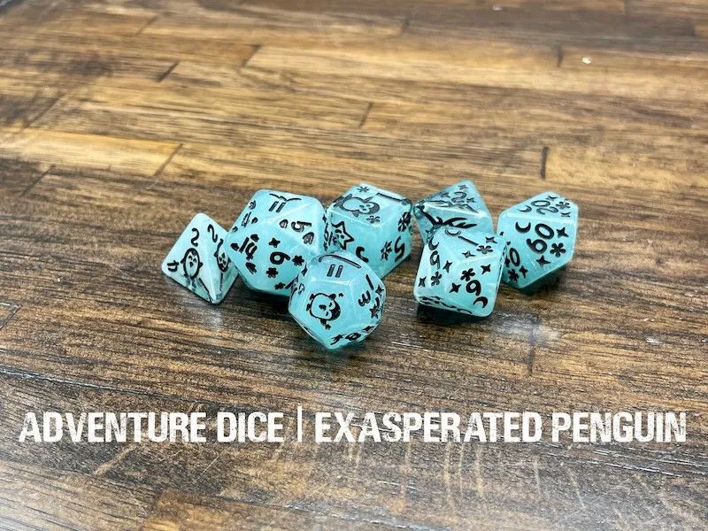 7-Piece RPG Dice Set: Exasperated Penguin