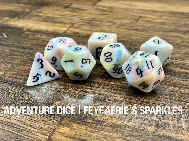 7-Piece RPG Dice Set: Feyfairies’s Sparkle