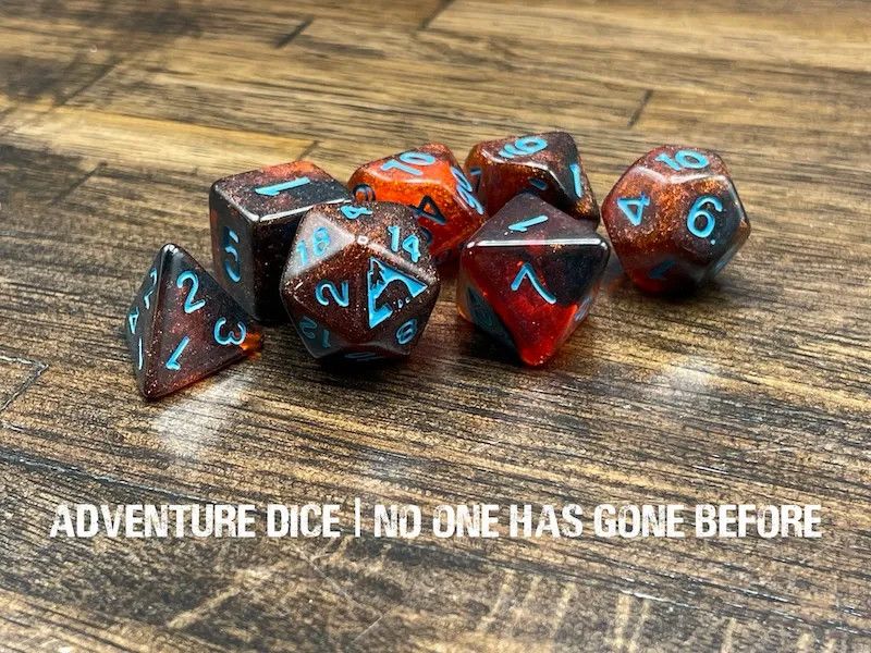 7-Piece RPG Dice Set: No One Has Gone Before