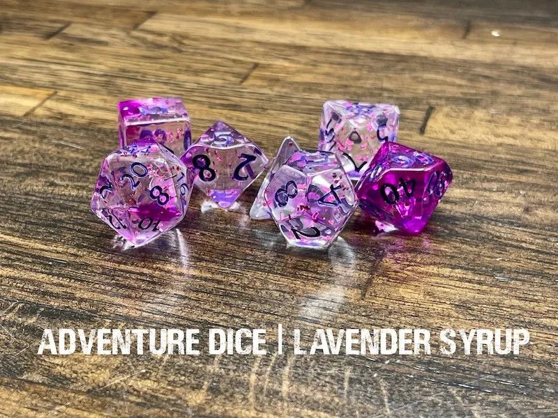 7-Piece RPG Dice Set: Lavender Syrup
