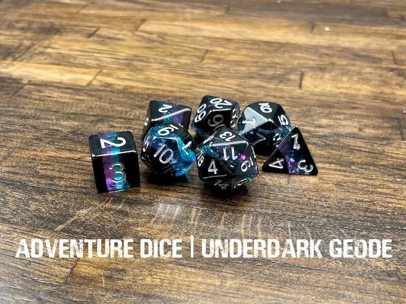 7-Piece RPG Dice Set: Underdark Geode