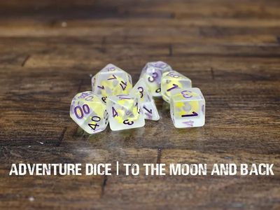7-Piece RPG Dice Set: To the Moon and Back
