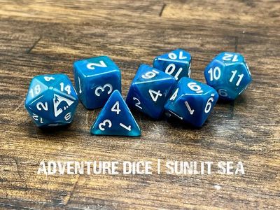 7-Piece RPG Dice Set: Sunlit Sea