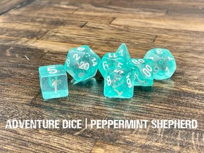 7-Piece RPG Dice Set: Peppermint Shepherd