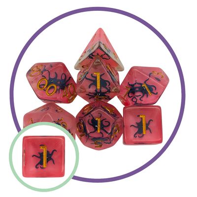 7-Piece RPG Filled Dice Set: Octopus