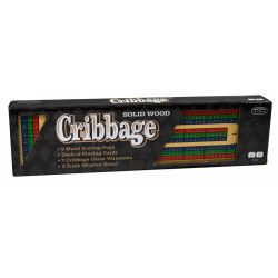 Cribbage Board - Solid Wood with Metal Pegs
