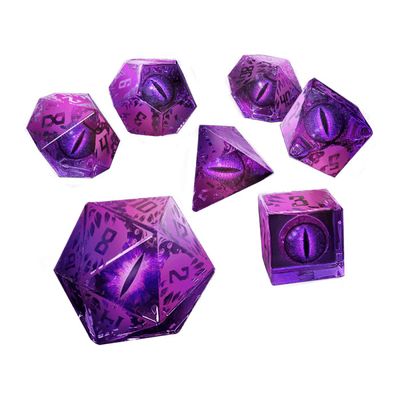 7-Piece RPG Dice Set: Sharp Edge - Purple Mimic