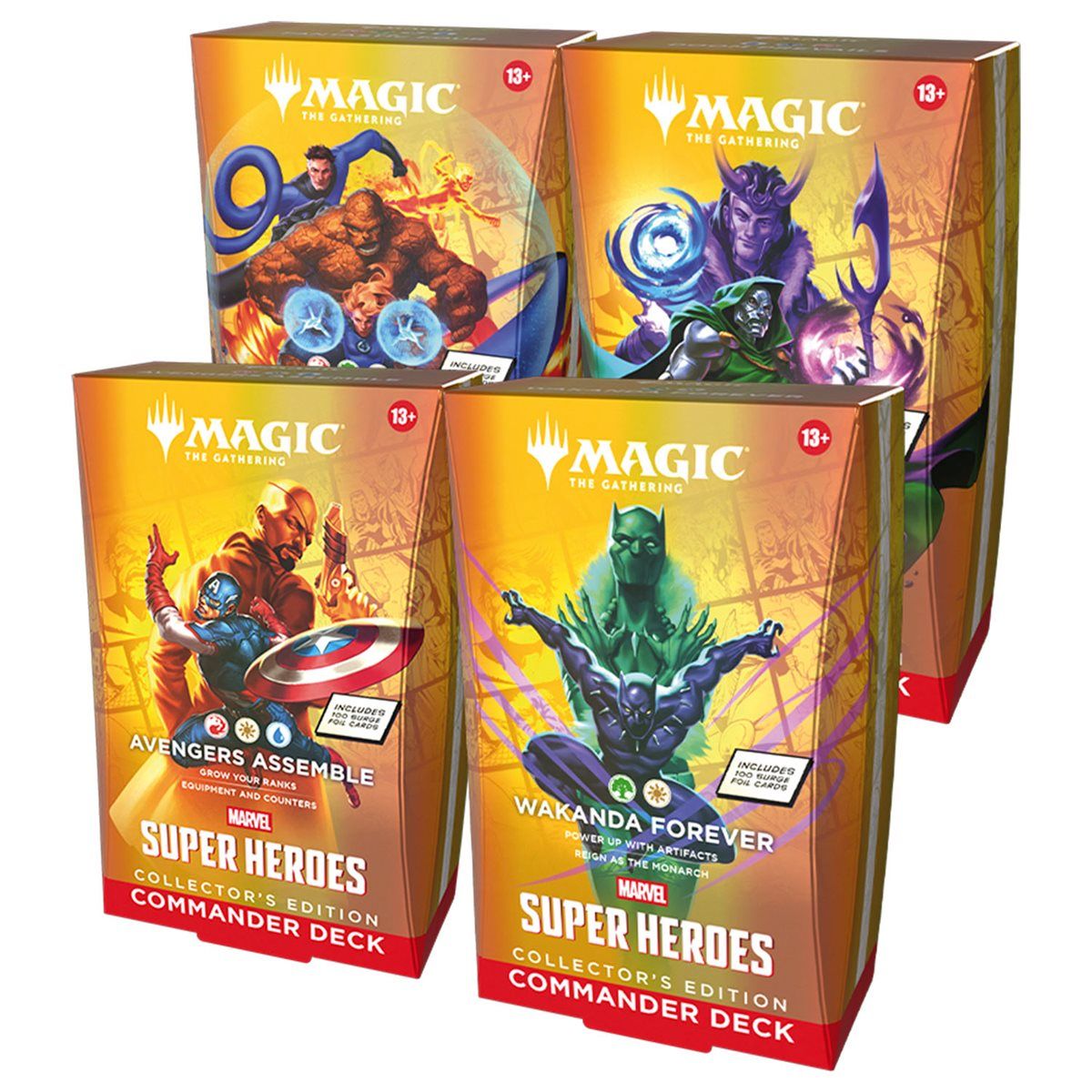 Magic the Gathering TCG Marvel Super Heroes Collector Commander Deck Bundle