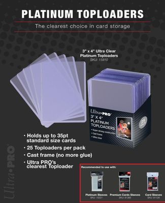 Toploaders - 3" x 4" - Ultra Pro - 25/pk (Platinum Super Clear)