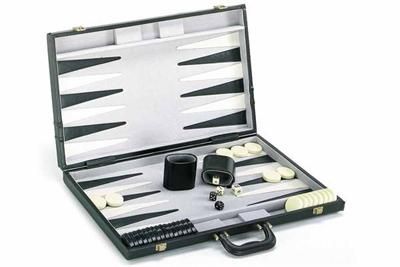 Backgammon Set 21" - Black Deluxe Case