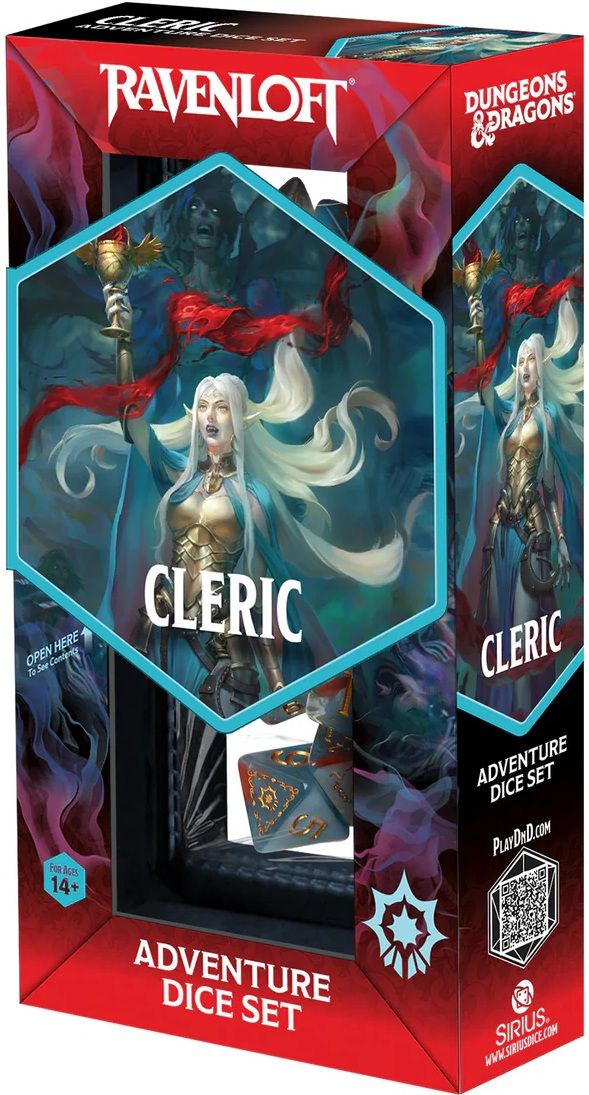 Ravenloft RPG Class Dice Set -, Type: Cleric Light Blue/Red