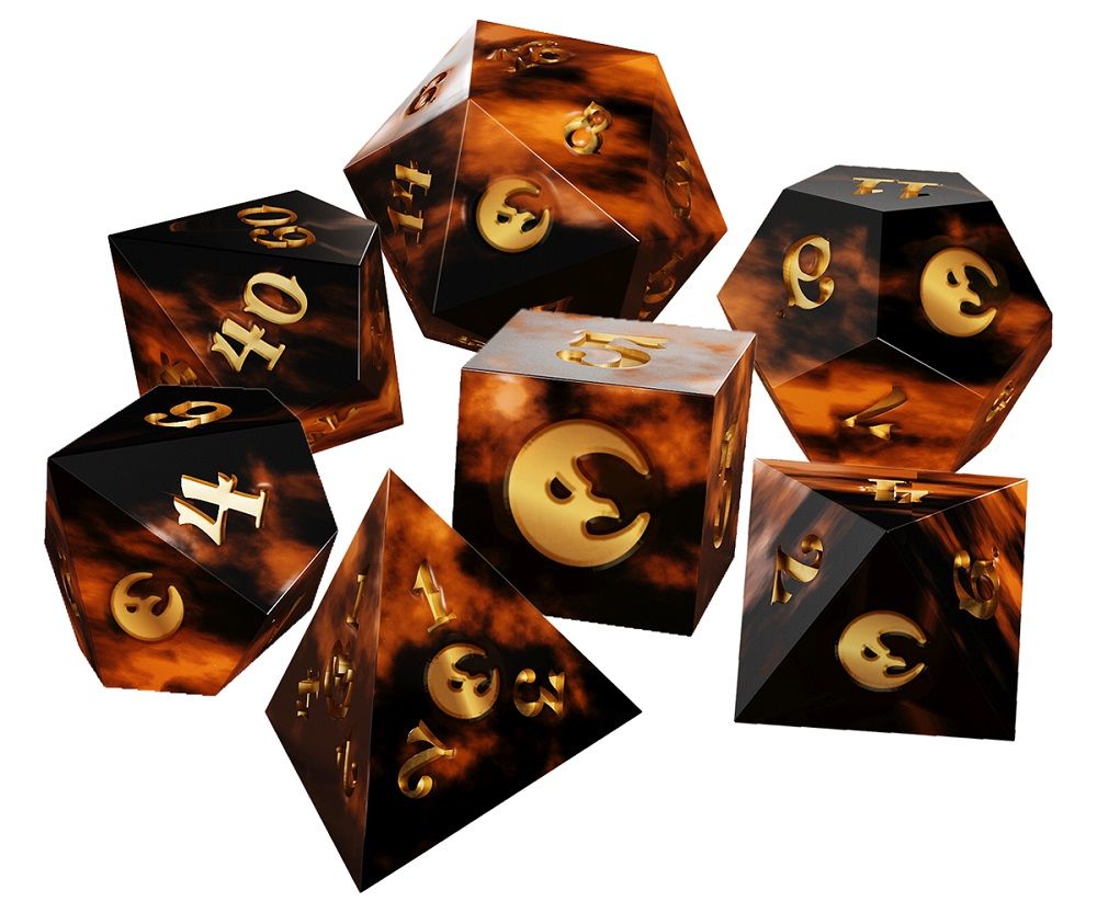 The Crooked Moon RPG: 7-Piece Resin Sharp Edge Dice Set