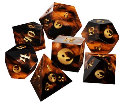 The Crooked Moon RPG: 7-Piece Resin Sharp Edge Dice Set