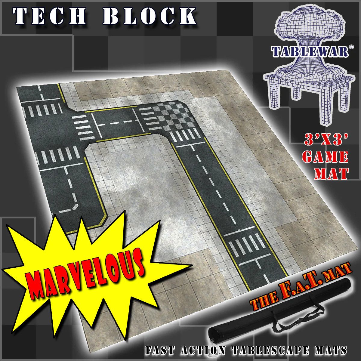 Playmat - F.A.T. Mats (Fatmats): 3' x 3' Tech Block (Version 2)