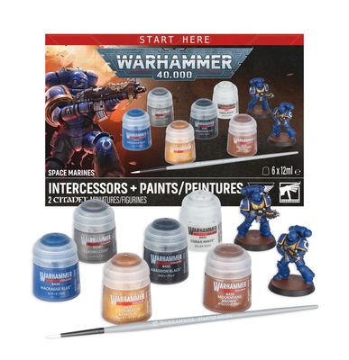 Warhammer 40K: Space Marines: Intercessors + Paints