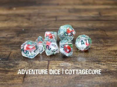 7-Piece RPG Dice Set: Cottagecore