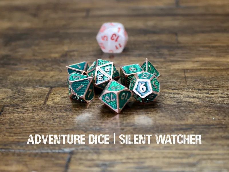 7-Piece RPG Premium Metal Dice Set: Silent Watcher
