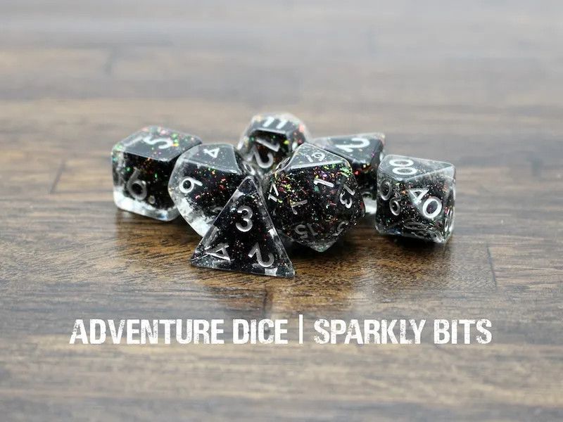 7-Piece RPG Dice Set: Sparkly Bits