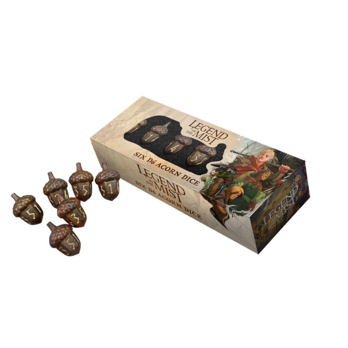 The Legend in the Mist Resin Acorn D6 Dice Set