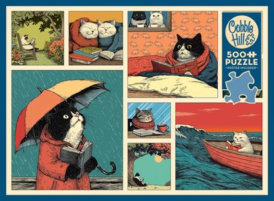 500 pcs - Cats Chilling with Books (AI Assistance)