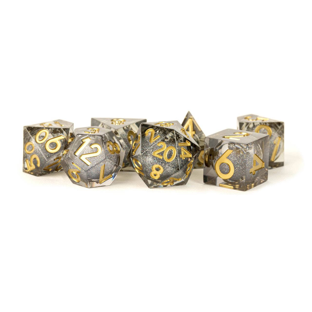 7-Piece RPG Dice Set: Liquid Core Vanishing Oil