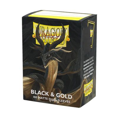 Sleeves - 63x88mm - Dragon Shield - 100/pk - Dual Matte - Black/Gold