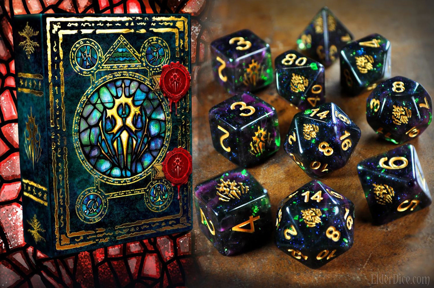 10-Piece RPG Dice Set: Elder Dice - Crest of Dagon