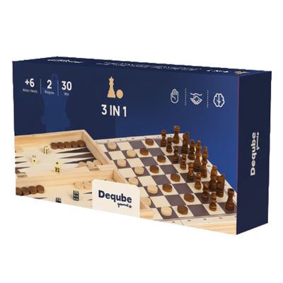 Combo Set - 3 in 1 - Chess, Checkers, Backgammon