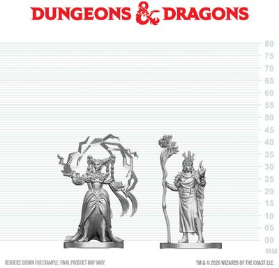 Wizkids Primed Miniatures - Hero - Human Druid &amp; Elf Sorcerer