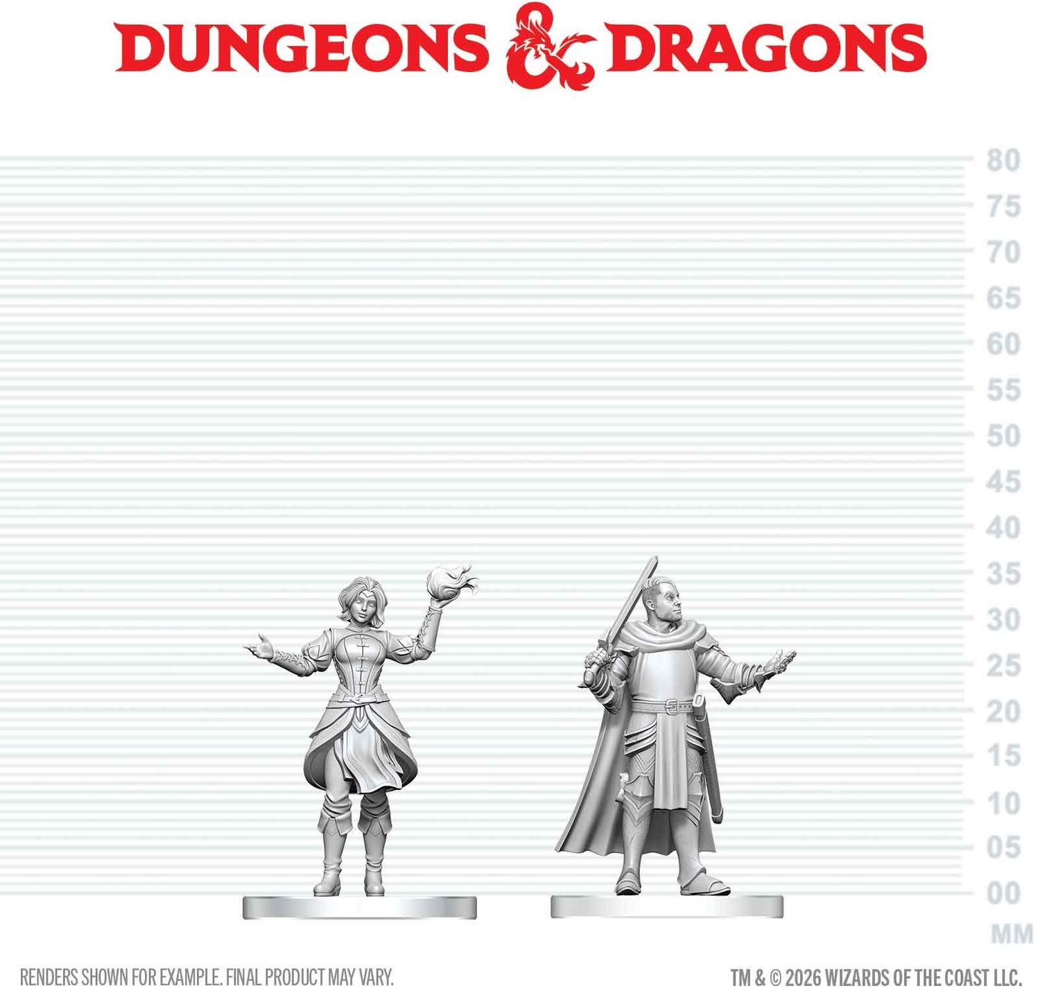 Wizkids Primed Miniatures - NPC - Knight &amp; Mage Apprentice