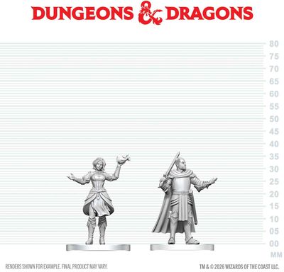 Wizkids Primed Miniatures - NPC - Knight &amp; Mage Apprentice
