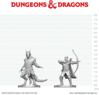 Wizkids Primed Miniatures - Hero - Elf Ranger &amp; Dragonborn Monk
