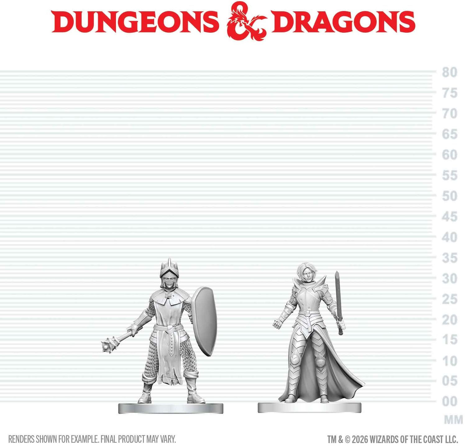 Wizkids Primed Miniatures - Monster - Black Gauntlet &amp; Zhentilar Paladin of Bane