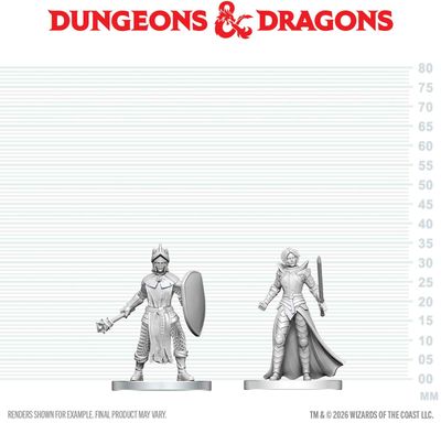 Wizkids Primed Miniatures - Monster - Black Gauntlet &amp; Zhentilar Paladin of Bane