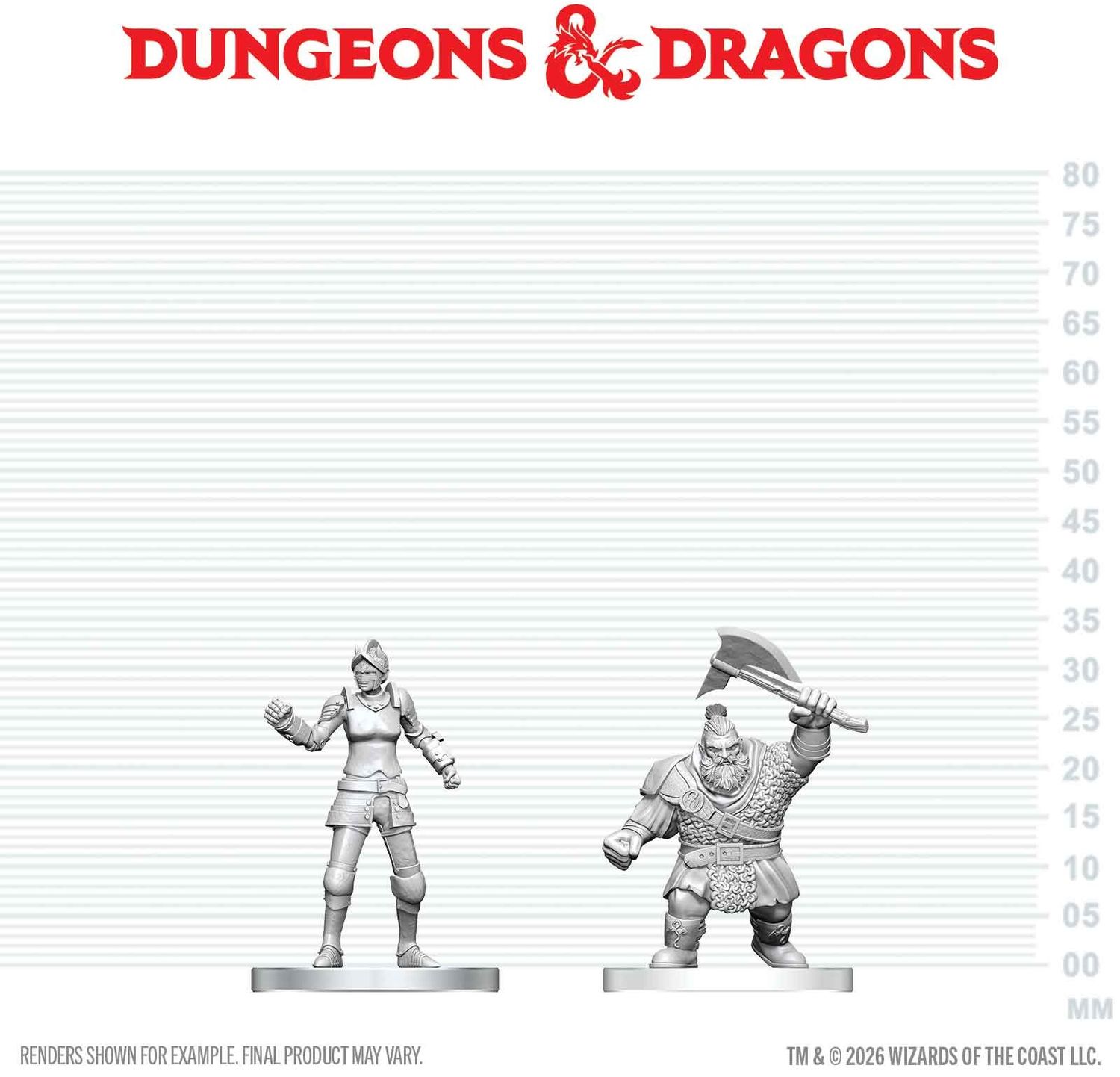 Wizkids Primed Miniatures - Monster - Cultist of Bane &amp; Dwarf Zhentilar Soldier