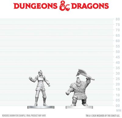 Wizkids Primed Miniatures - Monster - Cultist of Bane &amp; Dwarf Zhentilar Soldier