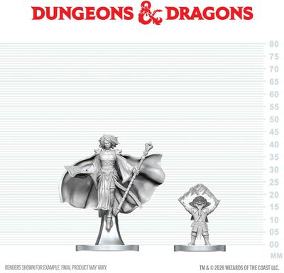 Wizkids Primed Miniatures - Hero - Gnome Warlock &amp; Aasimar Wizard