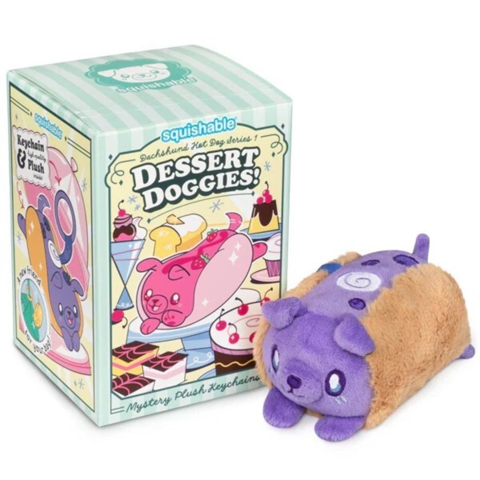 Blind Box Key Chain Squishable - Dachshund Hot Dog - Series 1 (Dessert Doggies)