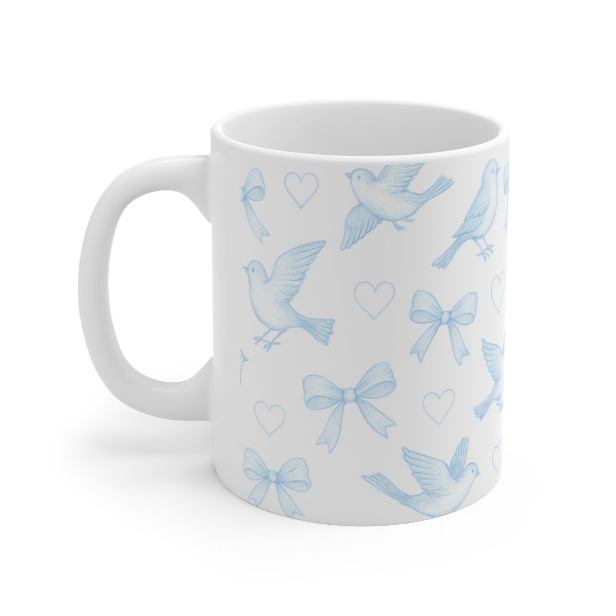 Ceramic Coffee Cup - blue birds 